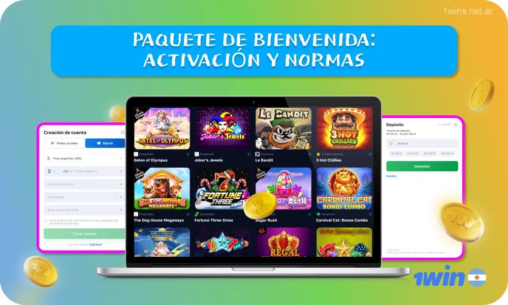 Para activar el paquete de bienvenida de 1win casino, los nuevos usuarios de Argentina deben registrarse en el sitio, realizar un depósito mínimo y esperar a que se acrediten los fondos, tras lo cual recibirán una bonificación del 200% que podrán utilizar en sus juegos de casino favoritos